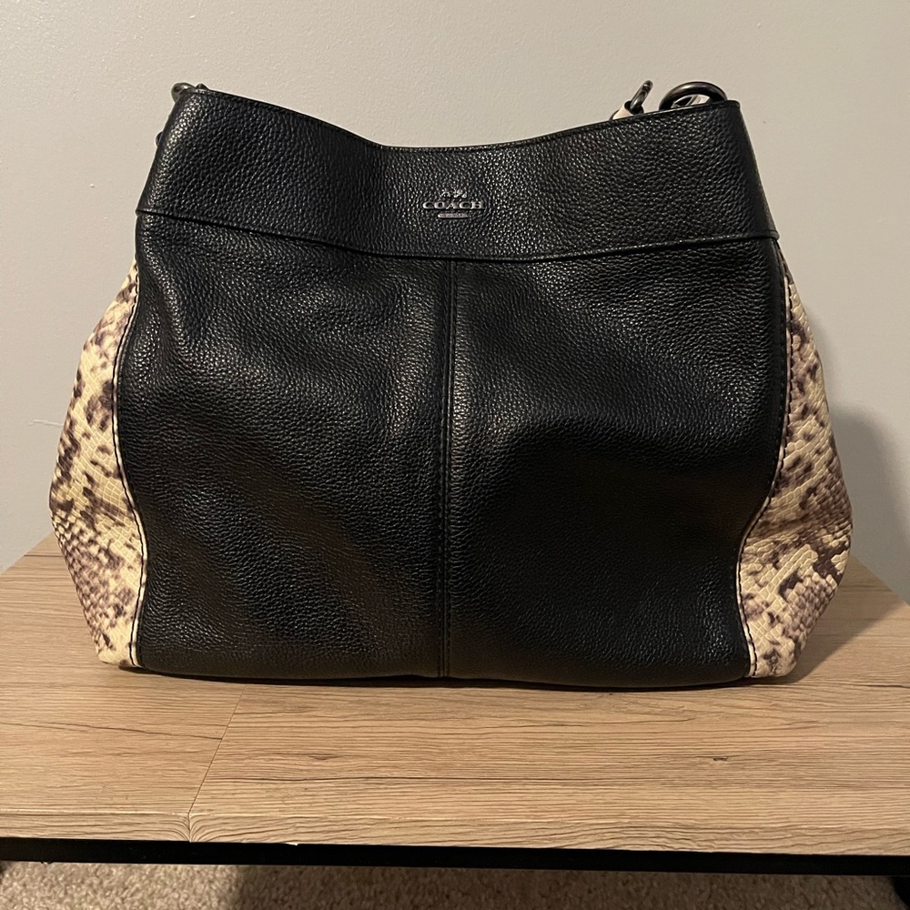 Coach Black and Tan Satchel